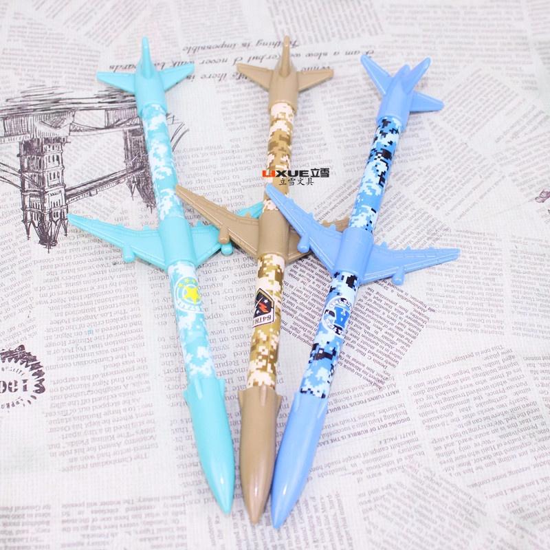 2Pcs Set 0.35mm Cute Camouflage Plane Model Neutral Pen Stationery Snow Firewire Cf Creative