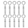 10Pcs Expansion Screws with Closed Hook 304 Stainless Steel Silver M8x60mm for Wall Concrete