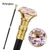 Розовая ромбовидная Золотая трость, модная декоративная трость, элегантная трость для джентльмена, ручка для трости для косплея, 93 см