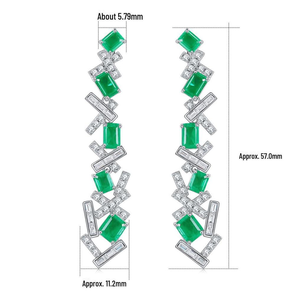 Серьги-кисточки из стерлингового серебра 925 пробы с изумрудным покрытием, позолоченные 18 карат, с легким роскошным дизайном для вечернего наряда
