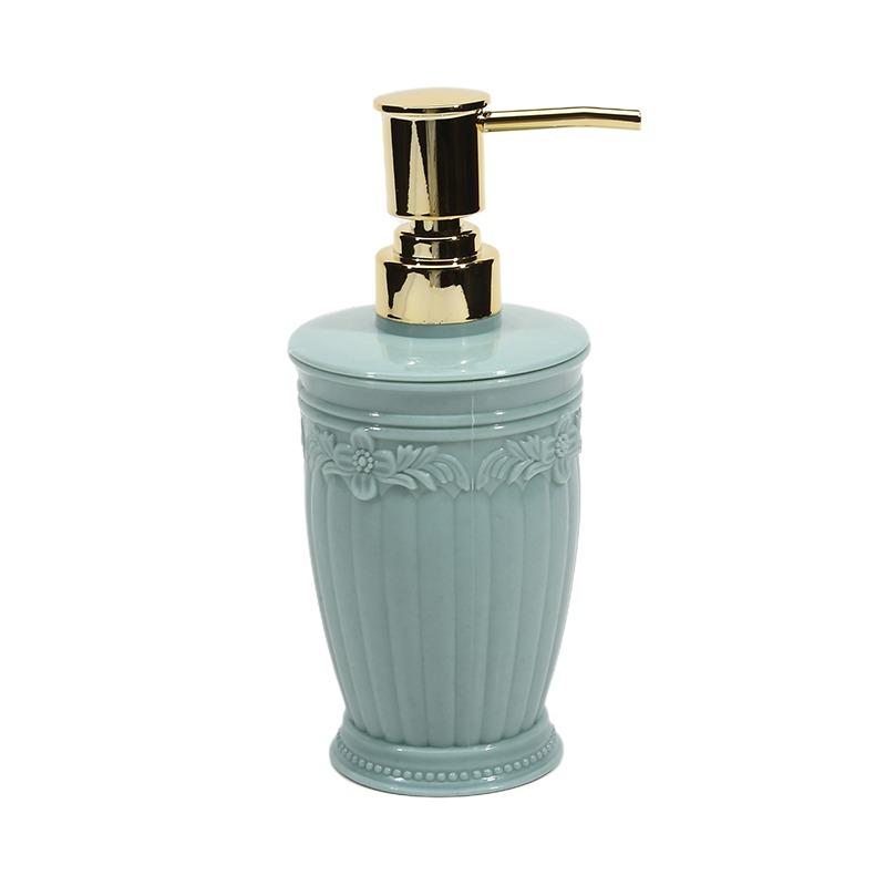 Stained Carved Empty Pump Refillable Bathroom Gel Bottles Shampoo Shower Dispenser Liquid Soap Dispenser Bath Gel Press Refills
