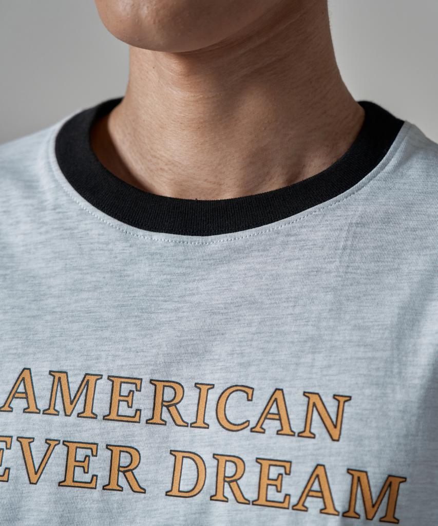 WAAR M1090 Dream Fever Ringer Short Sleeve T-Shirt_White Melange