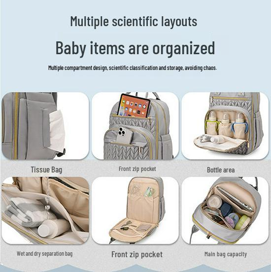 Рюкзак-мумия высокого класса: Просторная детская сумка с термоизолированным отделением для молока для удобных прогулок