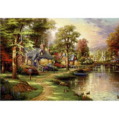 [Puzzle Life] Томас Кинкейд Деревня у реки 1000 деталей пазл PL1085