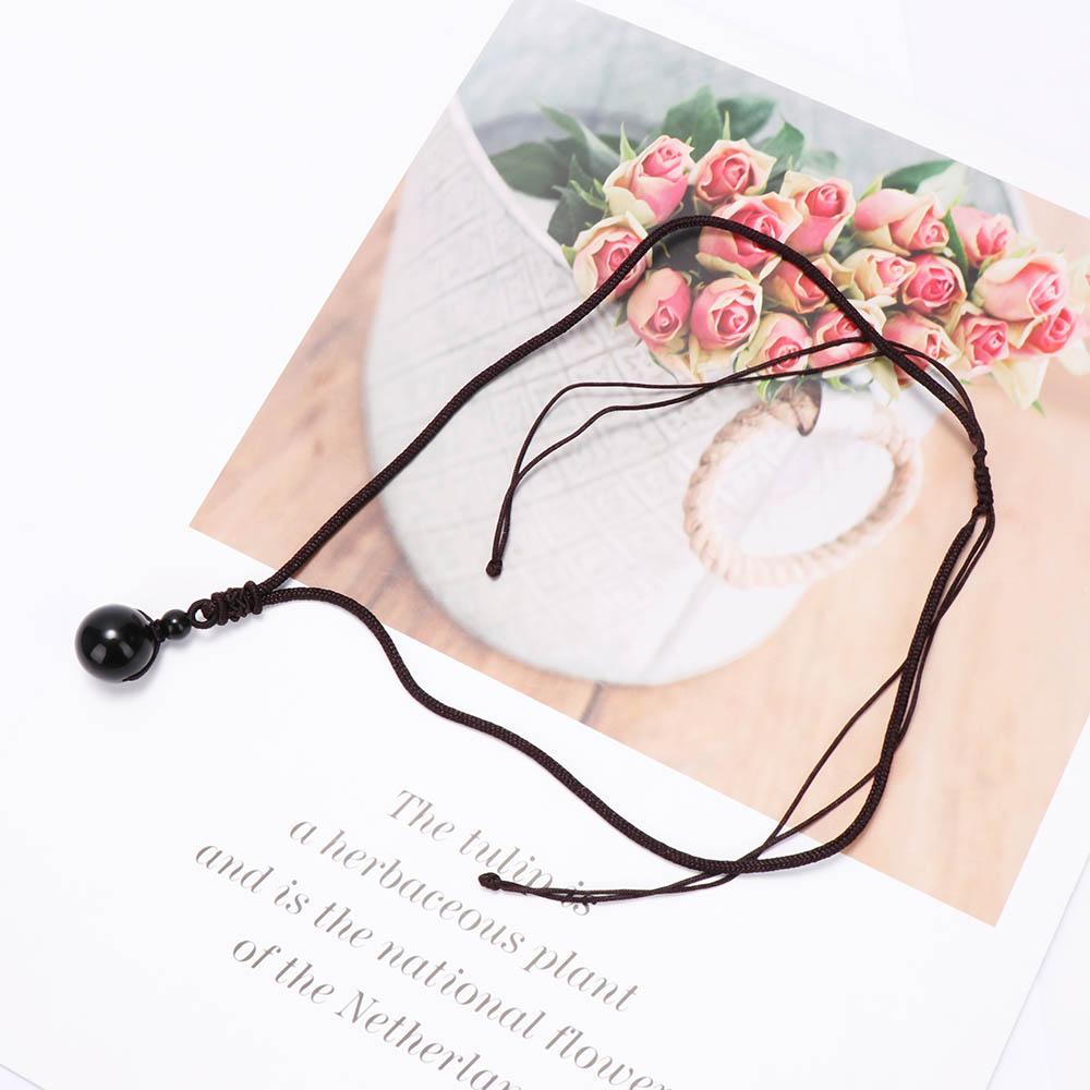 A+++ Stone for Lovers Transfer Black Crystal Beads Natural Pendant Obsidian Eye Rainbow Ball