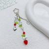 1Pc Cute Y2K Strawberry Pentagram Love Bead Keychain Mobile Phone Chain Bag Pendant Hanging Decoration