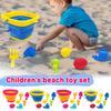 Детский набор для пляжа, складное пляжное ведро для путешествий, пляжная игрушка с формочкой для песка, лопаткой и граблями, подходит для маленьких мальчиков и девочек