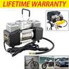 150psi Car Air Compressor Pump DC 12V Double-cylinder Car Tire Inflator with Pressure Gauge Poric Car Metal Air Compresstable