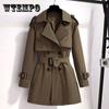 Женский короткий плащ средней и длинной длины, тонкое женское пальто в британском стиле на весну и осень