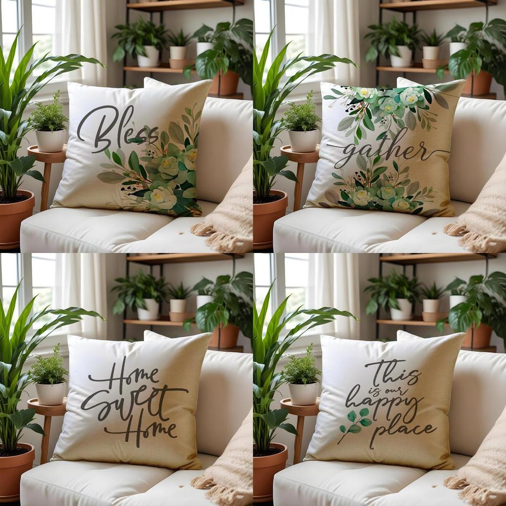 Домашний Декор Gather Happy Place Home Sweet Bless Узор Наволочка Подходит Для Дивана Спальни Автомобиля