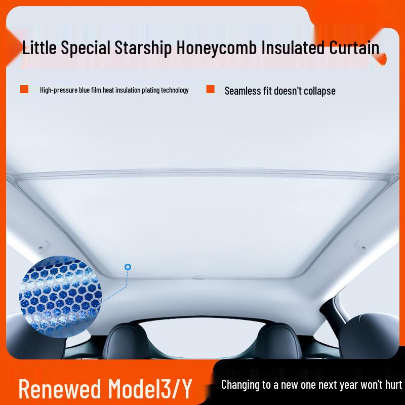 Tesla Model 3/Y Refresh Sunroof Honeycomb Magnetic Car Shade Accessories