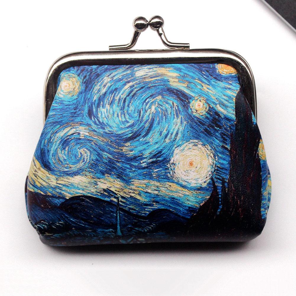 Vintage Women Printing Wallet Mini Coin Purses Handbag Ladies Clutch Change Purse Female Money Bag PU Leather Wallet