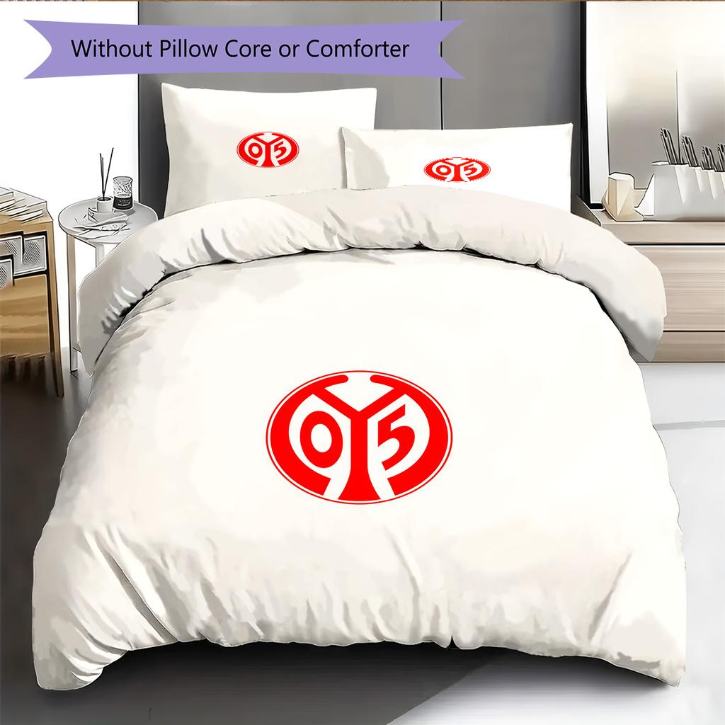 FSV Mainz 05 Pattern Bedding Quilt Set Home Decoration Gift (1 * duvet cover + 2 * pillowcase without core)