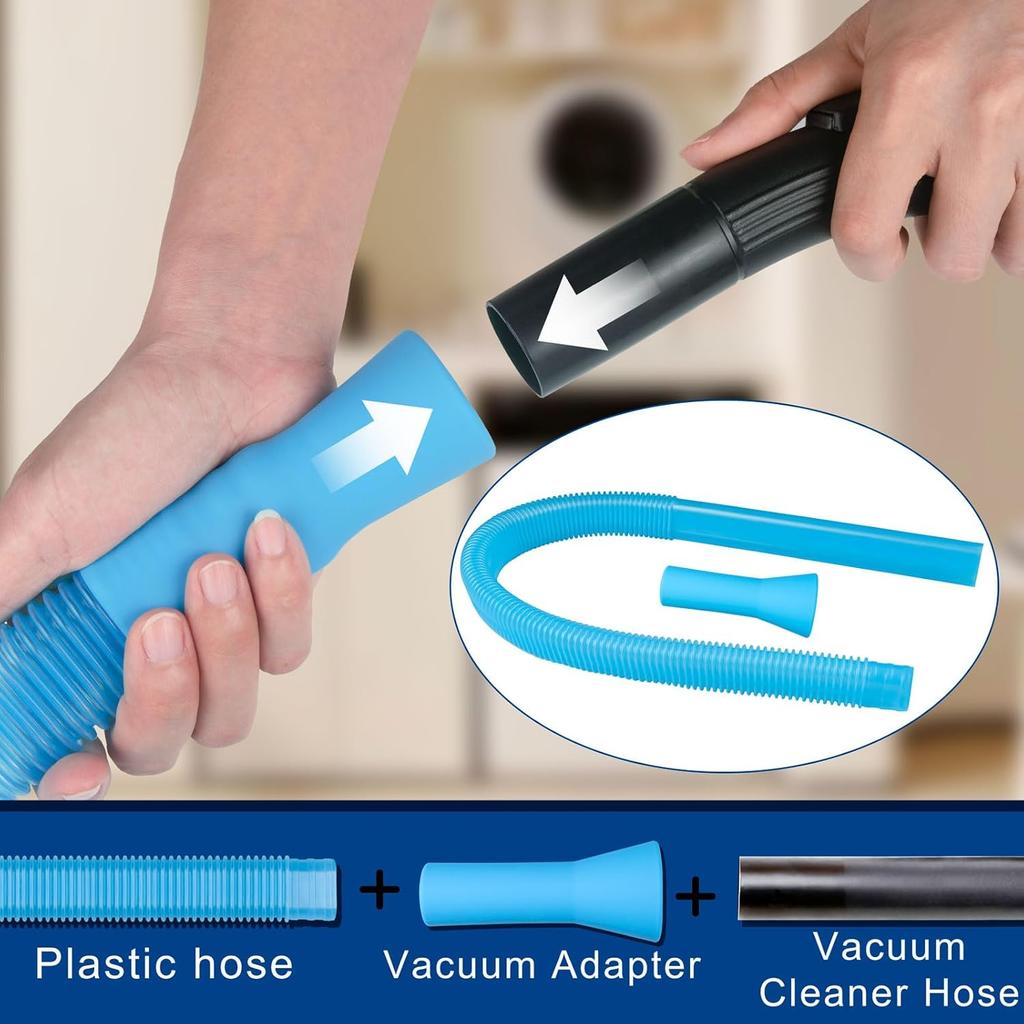 Dryer Vent Cleaner Kit with Lint Brush Flexible Vacuum Hose Attachment Universal Connector for Removing Built-Up Lint in Laundry Room Deep Reach