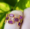 Natural Purple Amethyst Gemstone 925 Sterling Silver Eternity Ring 6.5 US, Gift