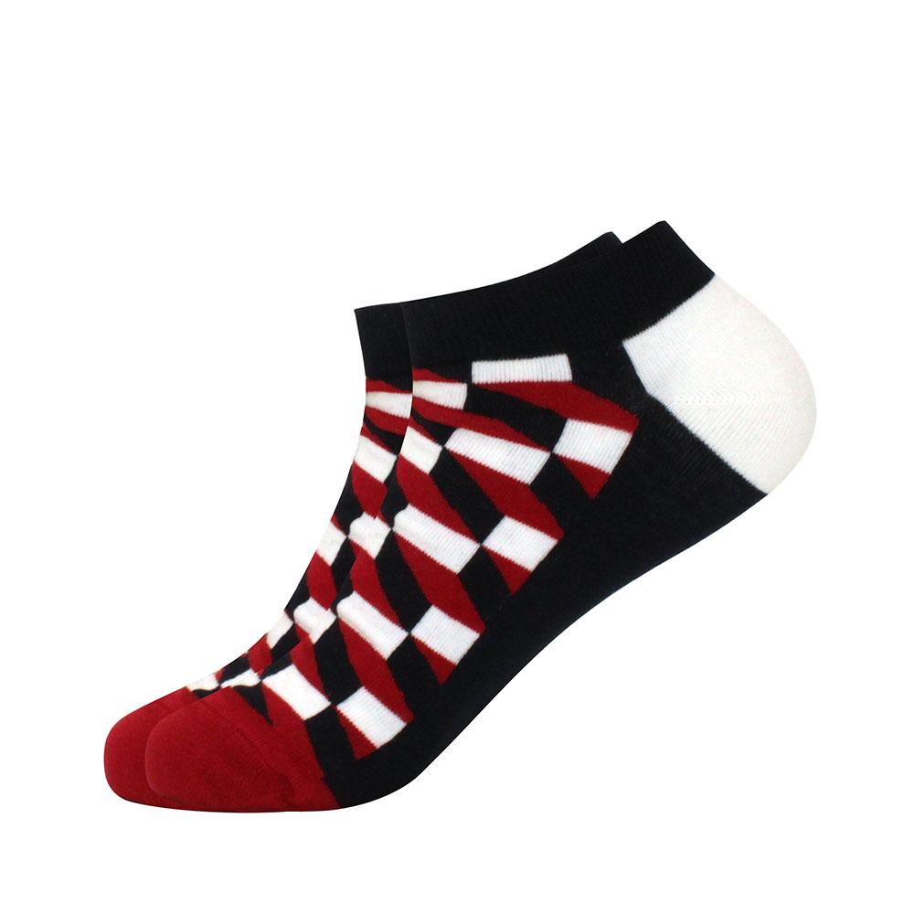 Носки мужские, новейший дизайн, короткие летние носки, качественные деловые, с геометрическим узором, цветные, мужские хлопковые носки