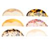 Acetate Anti-static Hair Comb Semi-Circle Half Round Shape Comb Temperament Combs Leopard Geometric Print Comb Retro Lovely 2024