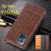 Deluxe Magnetic Adsorption Leather Fitted Case for Vivo Y75 5G / Vivo Y55 5G Flip Cover Protective Case Capa Fundas Coque