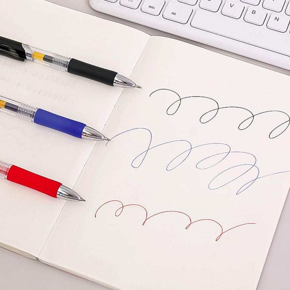 5 шт. Ручка для подписи на стойке с плавным письмом, черные, синие, красные чернила, нажимная ручка для письма, экзамен