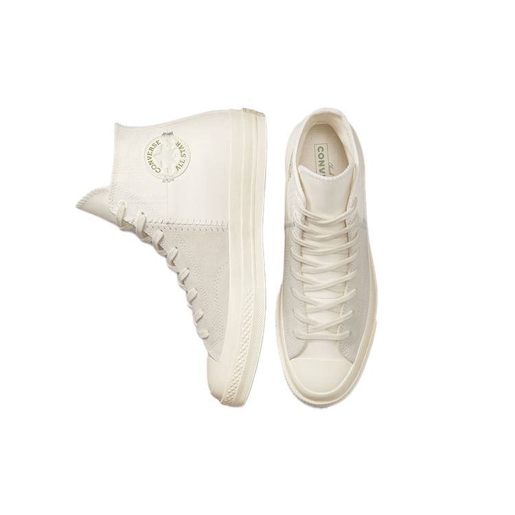 Converse Chuck 70 Crafted Mixed Material High Egret Unisex Sneakers Cream Light-Silver 172666C
