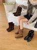 2025 New Fashionable Spice Girl Round Head Buckle Belt Outer Wear Medium Tube Roman Martin Boots Versatile Fashion Boots