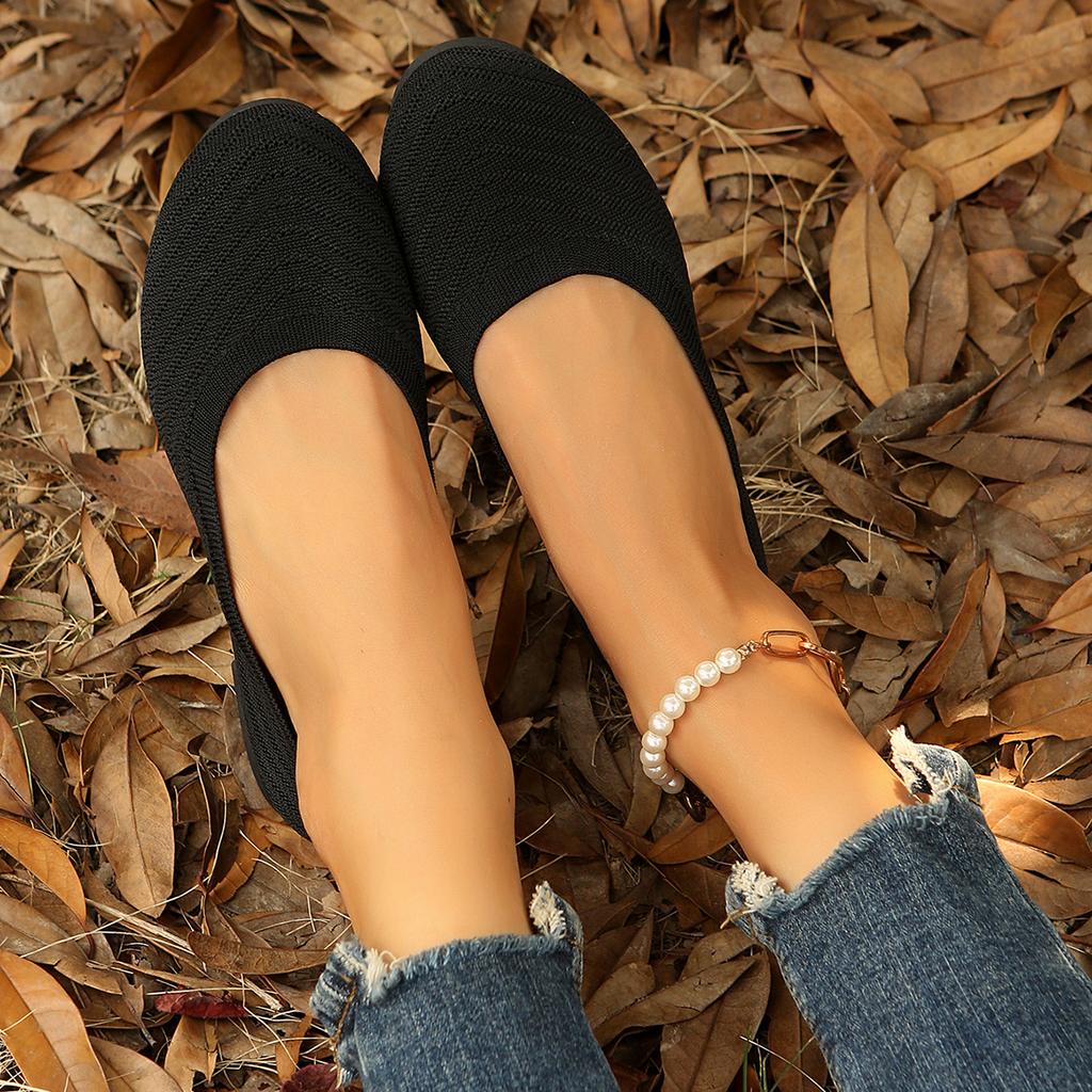 Модная обувь для женщин 2025 больших размеров, слипоны, женские балетки, повседневные балетки, женская обувь с сеткой на мягкой подошве, с неглубоким вырезом и круглым носком