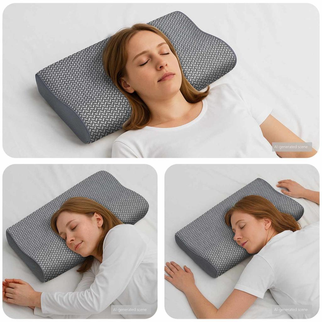 Head Pillow with Pillow Grey 60 x 34 x 11 cm Polyester