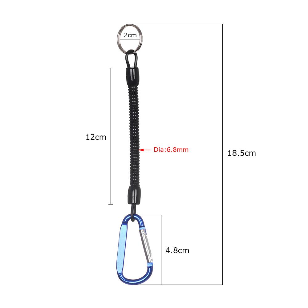 Camping Spring Elastic Rope Anti-lost Phone Keychain Camping Carabiner Portable Fishing Lanyards