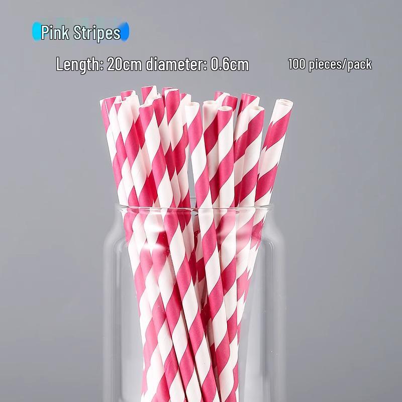 100 Eco-Friendly Colored Paper Straws: Disposable, Creative Party Straws for Juice & Cocktails