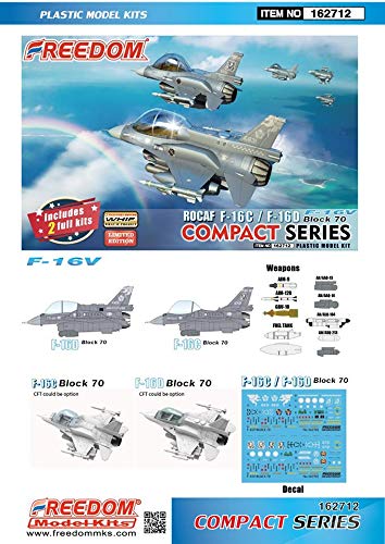 Freedom Model Kit Compact Series ROCAF Block 70 Viper Plastic Model FRE162712 F-16C/F-16D F-16V
