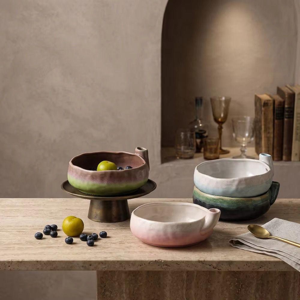 Drainage Hole Ceramic Berry Colander Bowl Easy-clean Berry Swirling Rinse Basin  Vegetables