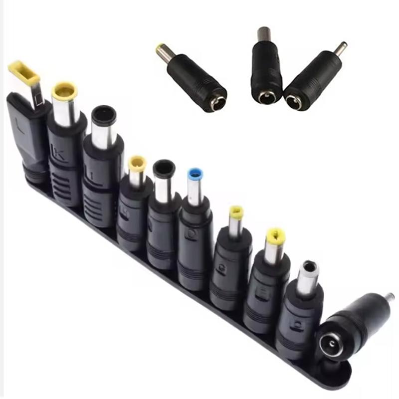 Laptop Notebook Input DC Plug Set Universal 65W Type C Power Adapter 10 Pcs Connector Tips + 1 Cable For Charger Cord Repair Kit