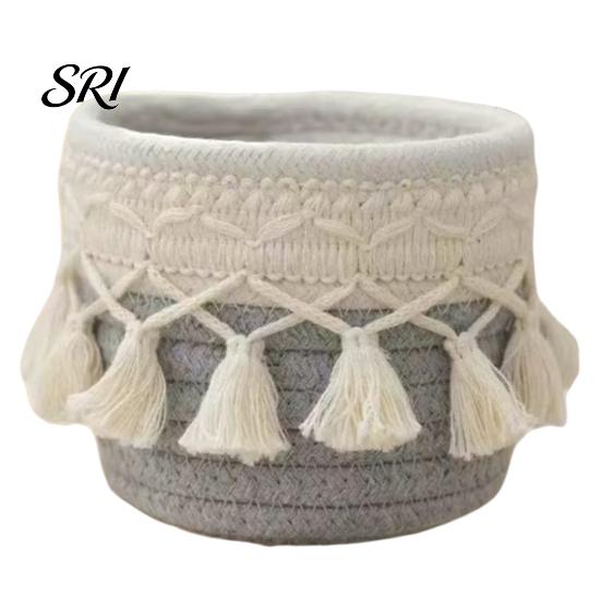 Thickened Material Box Storage Large Capacity Organizer Multipurpose Long-lasting Container Tassel Decor for Home Bedroom Living Room Durable