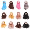 Голова куклы BJD 1/6 с золотисто-коричневыми черными волосами для 30см куклы, шарнирная, 3D глаза, красная европейская, DIY головной убор для аксессуаров антикварной куклы