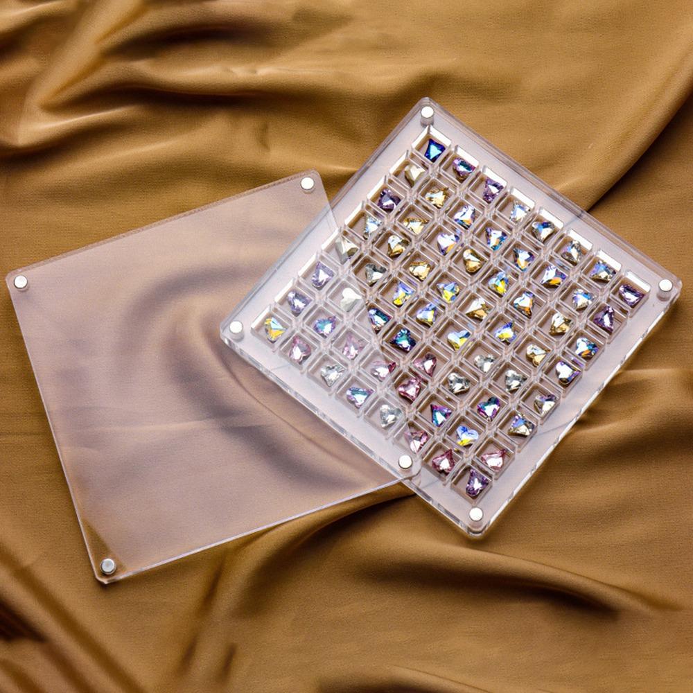 Acrylic Nail Drill Storage Box Transparent Jewelry Collection Box Nail Art Display Case  Earring