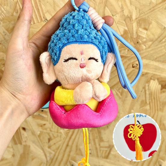Мультяшный кулон Будды брелок со шнурком плюшевая кукла игрушка мягкий бархат подвесное украшение для сумки