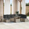 VidaXL 9-piece Garden Sofa Set Light Grey Polyrattan, Garden and Patio Sofa, Modern, Durable, Lightweight, 3361231