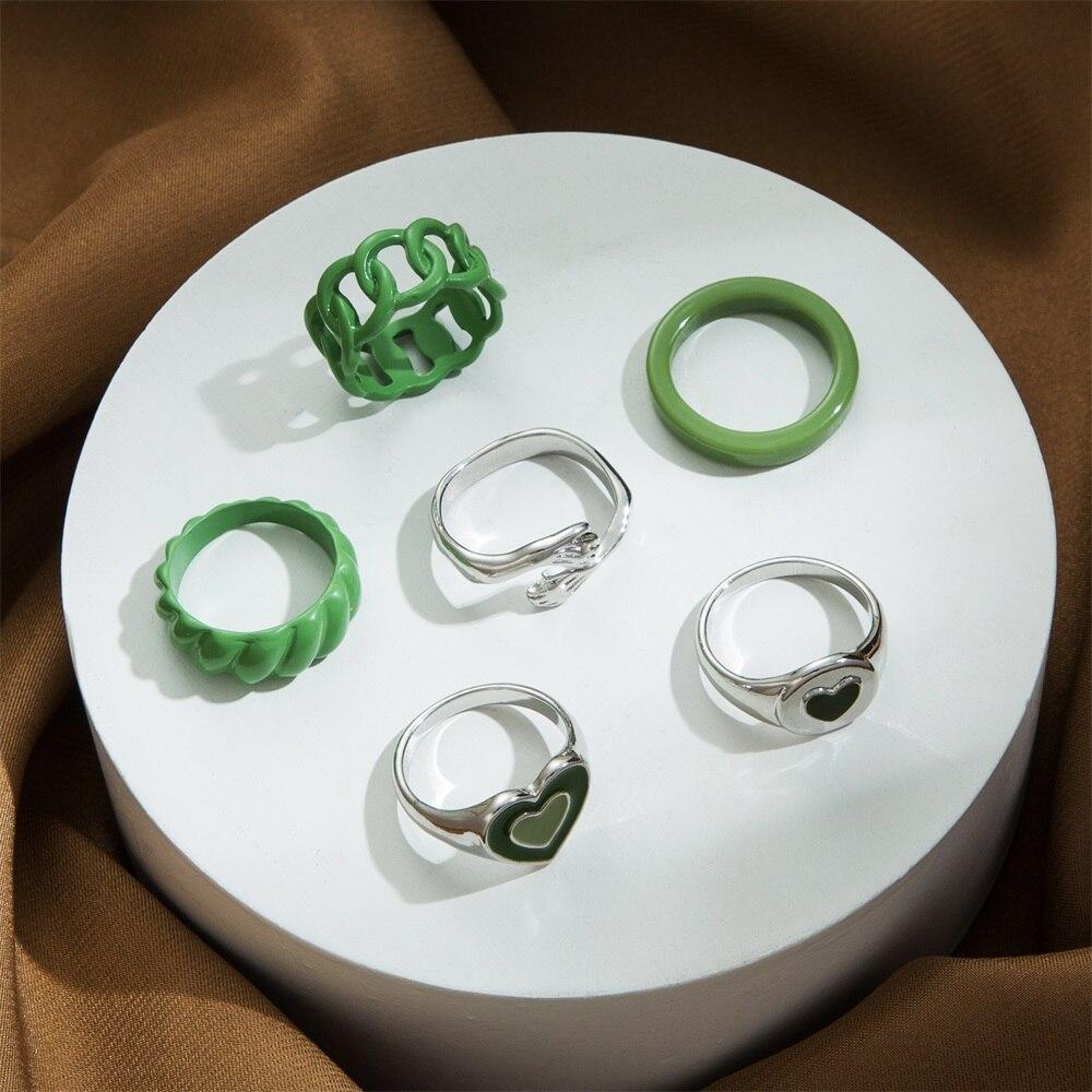 17 км Ins стиль красочные кольца с сердечками для женщин и мужчин любовник винтажные кольца с сердечками для пар кольцо с пламенем на палец ювелирные изделия