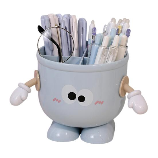 Подставка для ручек Мультяшный дизайн Цвет макарон Органайзер для стола Большой вместимости С перегородками Подставка для стола Декор для дома, офиса, школы