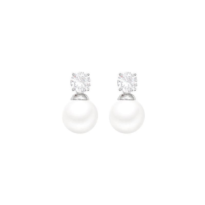 Luxurious Shijia Pearl Earrings for Women: Super Shiny, Exquisite Micro-Inlaid 5A-Grade Zircon, Celebrity-Style Design.
