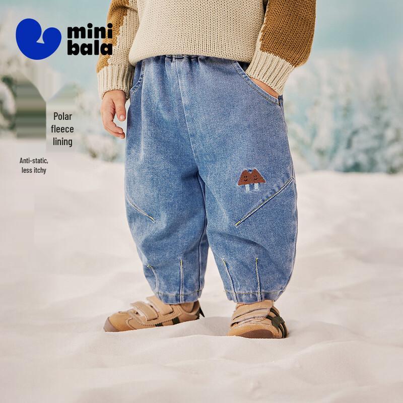 Мягкие джинсы Minibala для детей с флисовой подкладкой