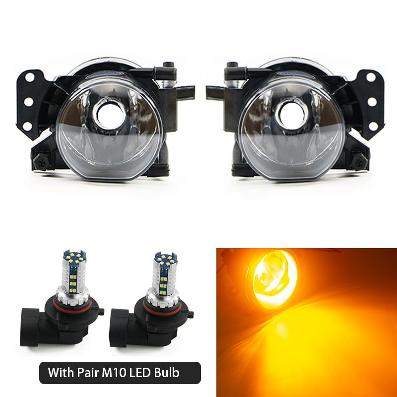 Front Fog Lights Lamp Housing Lens Clear Auto Foglight With Bulbs For BMW 3 5 6 Series E60 E61 E90 E91 323i 325i 525i