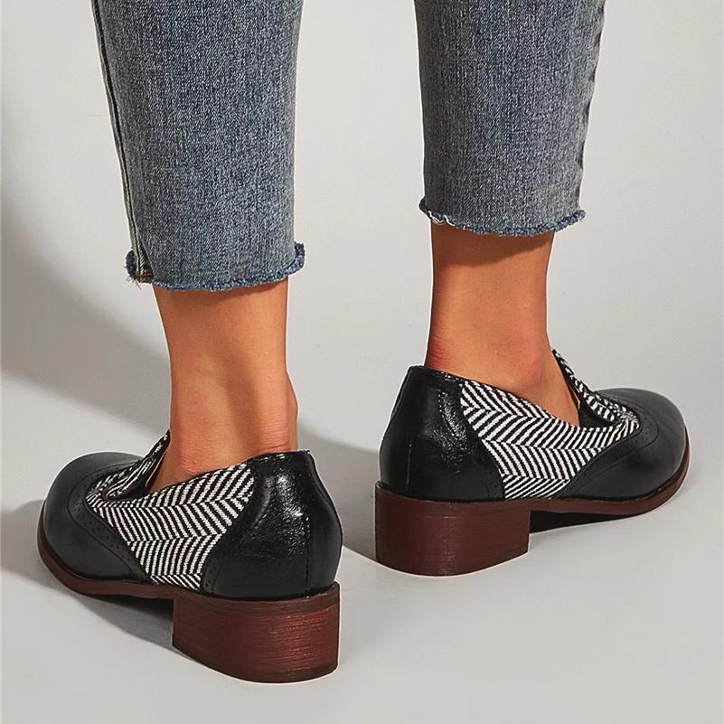 Женские лоферы, туфли-лодочки с острым носком на массивном среднем каблуке, разноцветные женские модные повседневные туфли, весна-осень, черные, коричневые 43