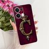 Прозрачная Для Oppo Reno 13Pro CPH2697 PKK110 Чехол Для Oppo Reno 13 Pro Чехол Роскошная Корона Буквы A-Z 2D Плоский Узор