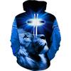 Весенне-осенняя христианская Библейская вера Иисус Бог Мужская толстовка с капюшоном крутая уличная одежда с 3D принтом льва Одежда для пар повседневный спортивный костюм для бега