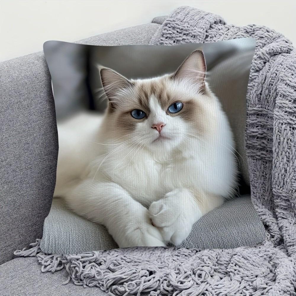 1 шт. Креативная наволочка с узором Милая декоративная подушка Креативная наволочка для подушки-кошки Домашний декор