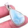 Подвеска из чистого серебра 925 пробы Natural Republic с драгоценным камнем Ларимар 1,50 дюйма O3R76