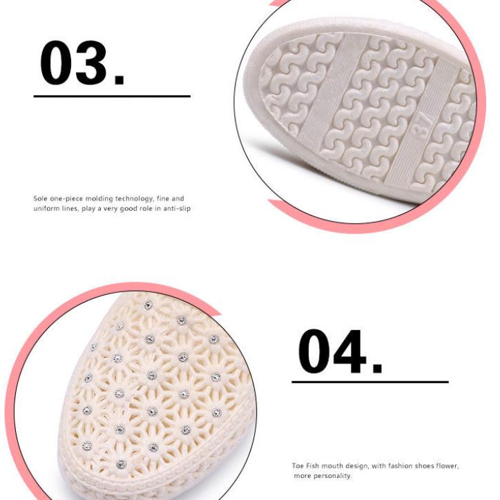 Женские однотонные нескользящие водонепроницаемые дышащие туфли без шнуровки, женские весенне-летние туфли большого размера на плоской подошве с полыми отверстиями