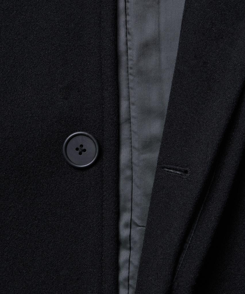 Musinsa Standard Cashmere Blend Oversized Balmacaan Coat [Black]