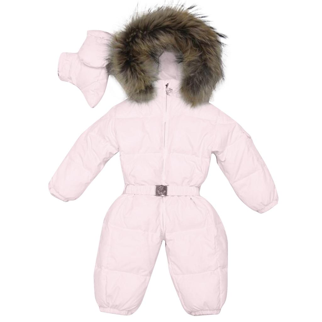 Зимний комбинезон для маленьких мальчиков и девочек, комбинезон с капюшоном, теплое плотное пальто, наряд